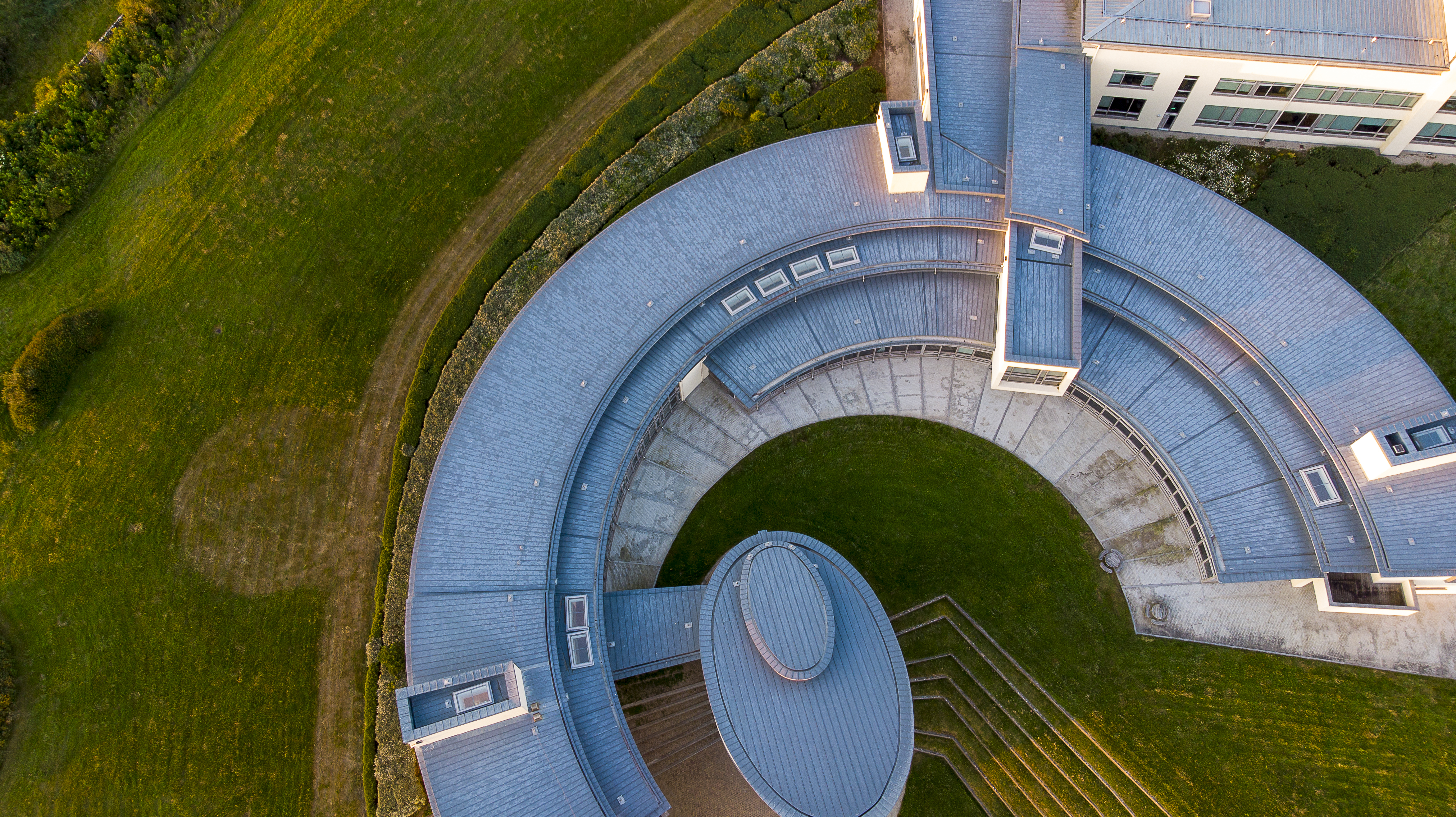 Aerial shot of the Marine Institute headquarters. 