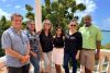 Students in St. George's University, Grenada. Left to right:  Dr. Cristofre Martin (Chair, Department of Biology, Ecology and Conservation) Ms. Shanelle Gilkes (M.Sc. student) Dr. Paula Spiniello (Assistant Professor) Ms. Adara Jaggernauth (M.Sc student) Dr.  Patricia Rosa (Associate Professor) Dr. Steven Nimrod (Assistant Professor)